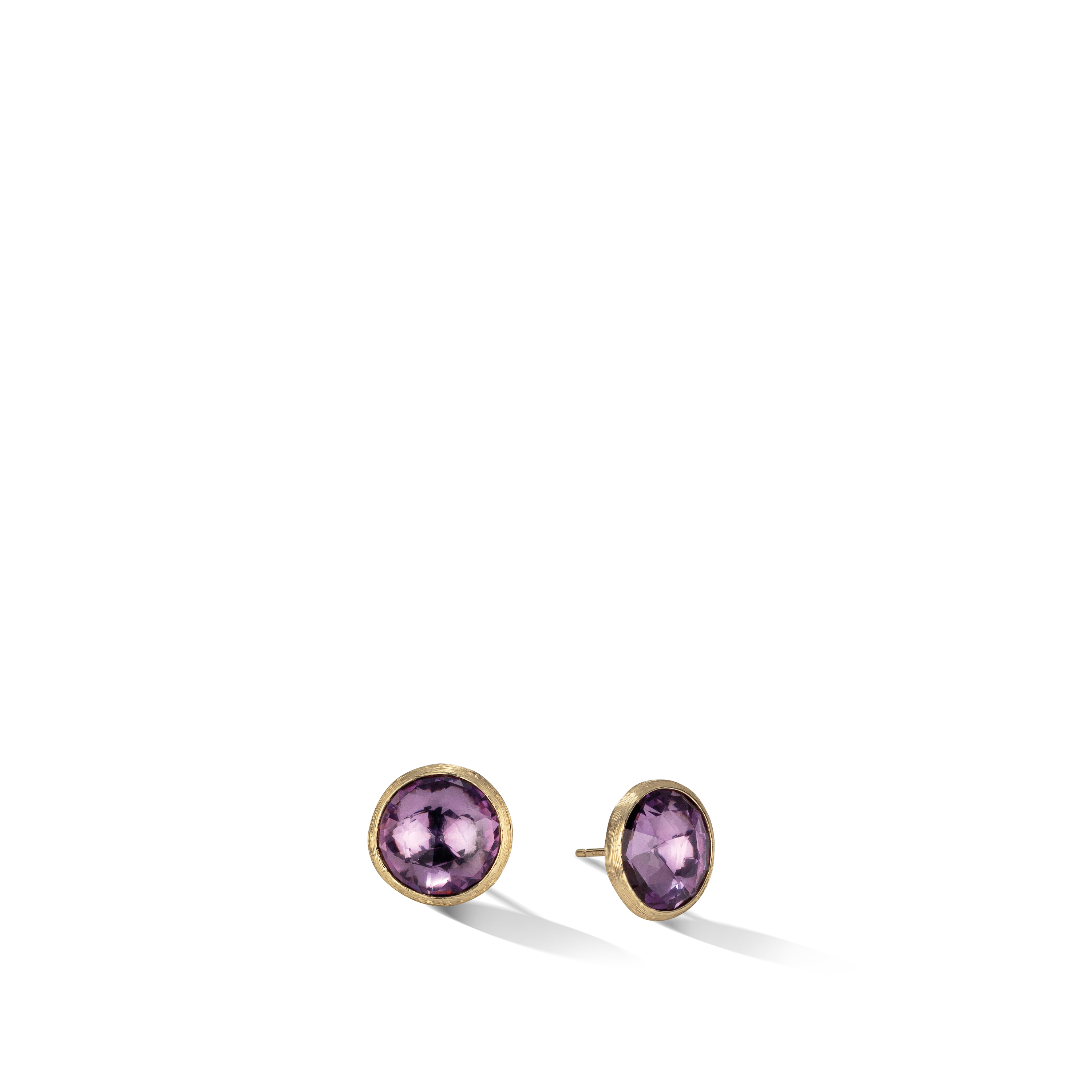 18K Yellow Gold Jaipur Collection Large Amethyst Stud Earrings